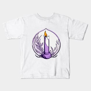 Serene Candle and Nature Emblem No. 611 Kids T-Shirt